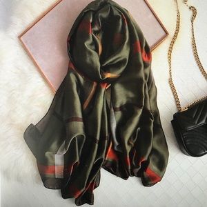 NWT Plaid silk scarf shawl